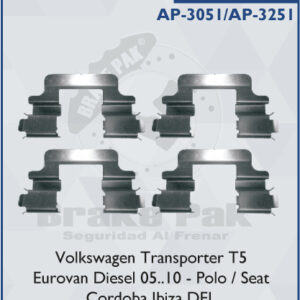 AUDI A3 / AUDI A6 / AUDI A4 / CITROEN C4 / FORD FUSION / MAZDA 6 / PEUGEOT 308 / SEAT CORDOBA / VOLKSWAGEN GOLF / VOLKSWAGEN EUROVAN T5 DIESEL / VOLKSWAGEN BORA / VOLKSWAGEN GOLF / VOLKSWAGEN EOS / VOLKSWAGEN PASAT CC / VOLKSWAGEN POLO / VOLKSWAGEN TRANSPORTER